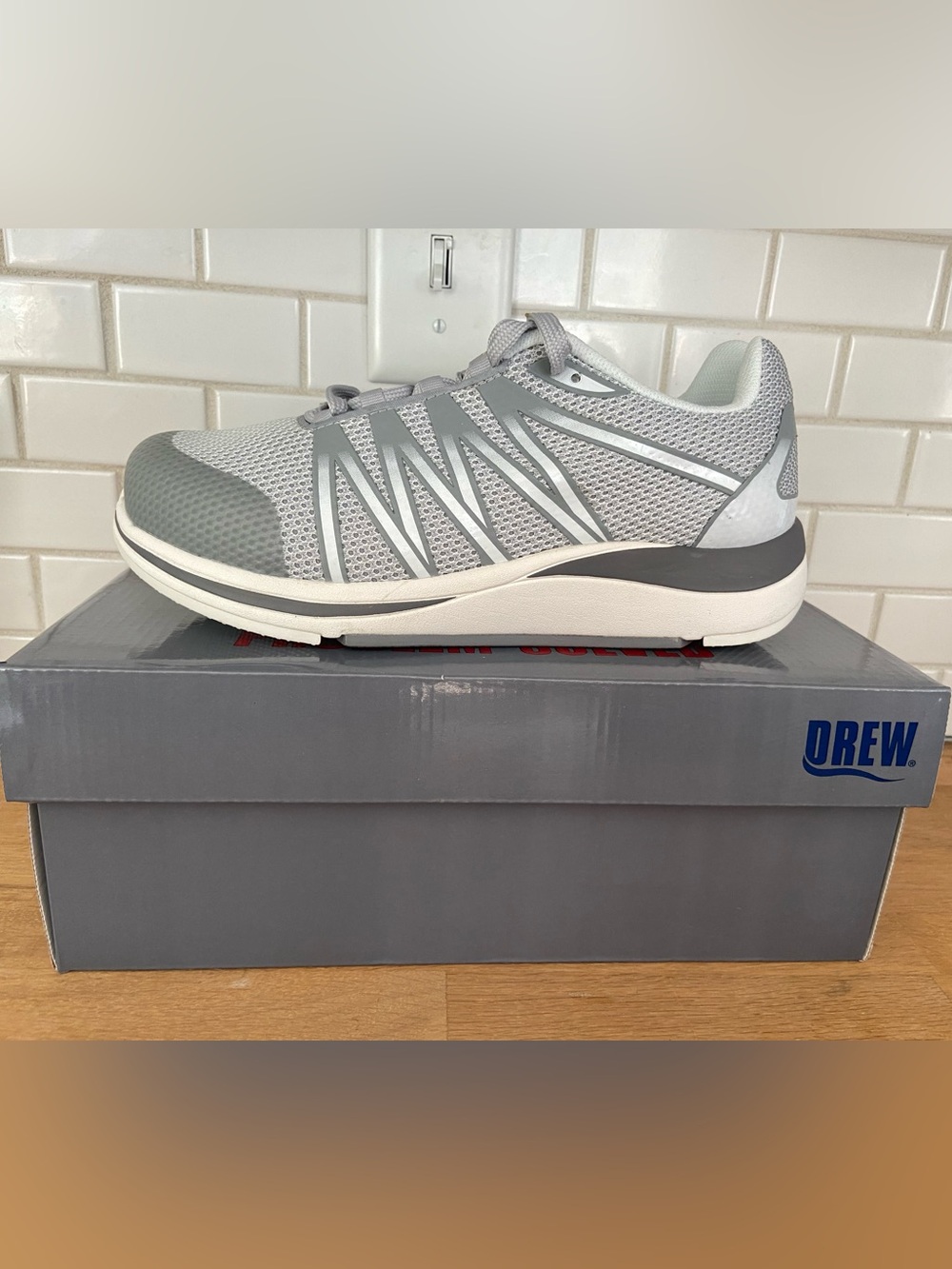 DREW Light Gray Women's Athletic Sneakers EXTRA WIDE WIDTH